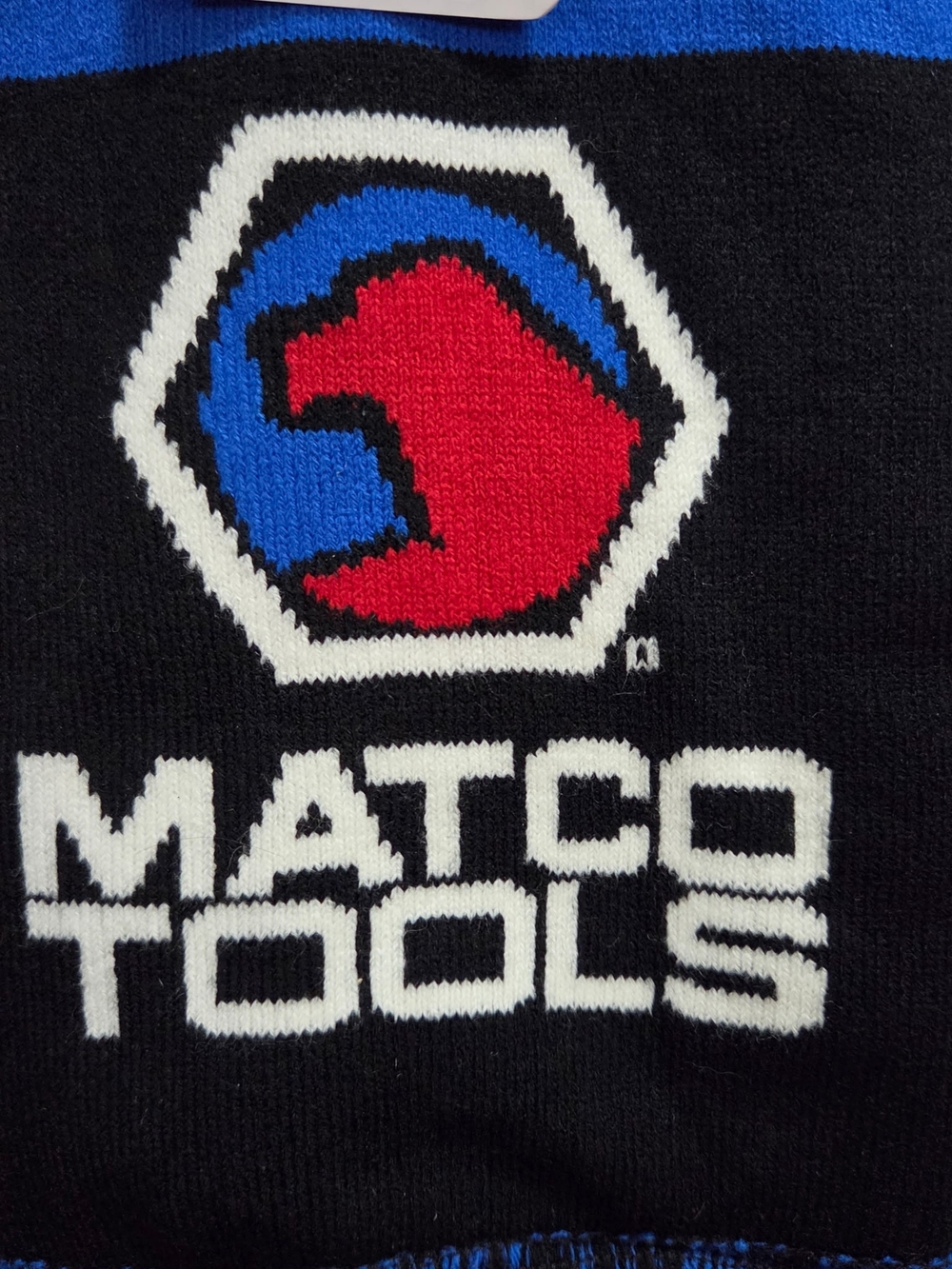 Matco Tools Black Knit Scarf with Red & Blue Logo